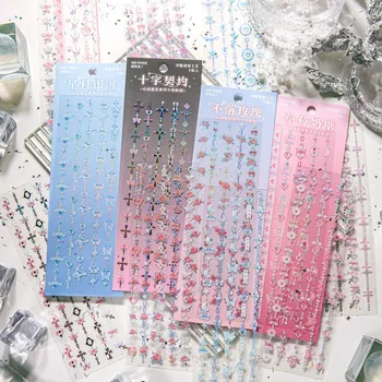3pcs Kawaii įdegio rose grandinės Photocard Lipdukai Kpop Dekoratyvinis Albumo Medžiaga 