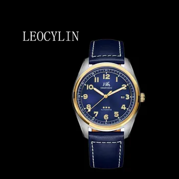 LEOCYLIN Automatinis mechaninis laikrodis 43mm Vandeniui šviesos nerūdijančio plieno, safyro Šanchajus originalus Oro Pajėgų Laikrodis