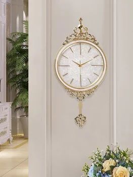 Nemokamas pristatymas žalvario laikrodis šiuolaikinio gyvenimo kambario laikrodis namų kūrybos sieninis laikrodis
