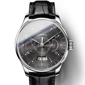 prabangos prekės ženklo vyrai automatinis laikrodžiai,vyrai riešo žiūrėti LOBINNI Šveicarija vyras mechaninis laikrodis atsparus vandeniui laikrodis reloj hombre